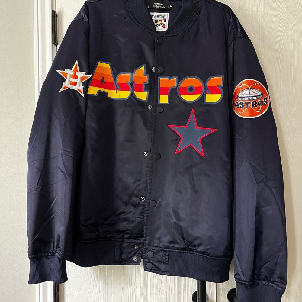 Astros Navy Jacket with Colorful Logos